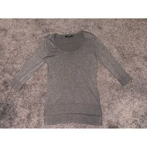 Cyrus Women's Light Gray Half-Sleeve Sweater‎